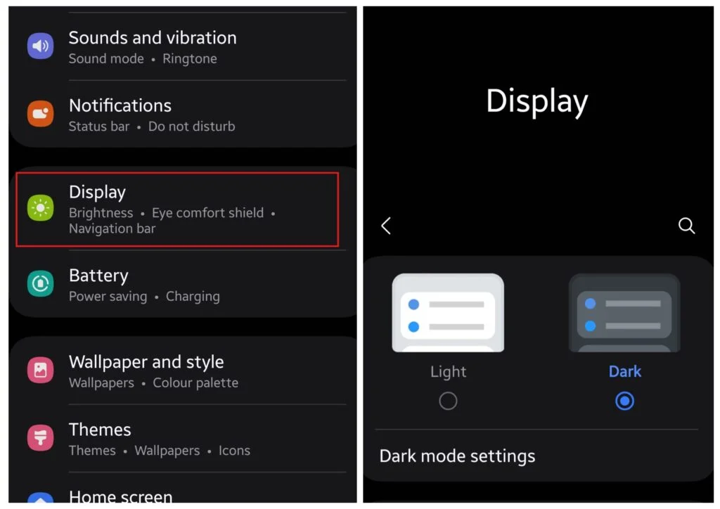 dark mode