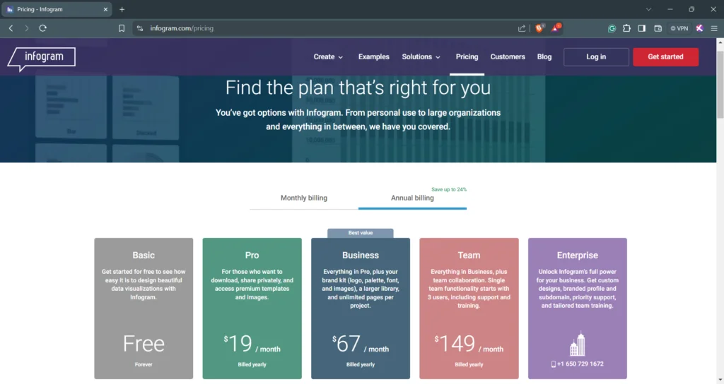 infogram - pricing