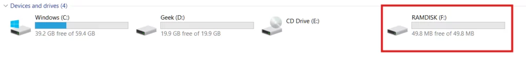 Dataram ramdisk