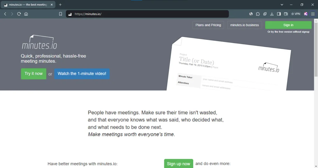 Minutes.io - Online Meeting Minutes
